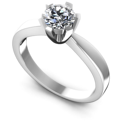 Round Diamonds 0.35CT Solitaire Ring in 14KT White Gold
