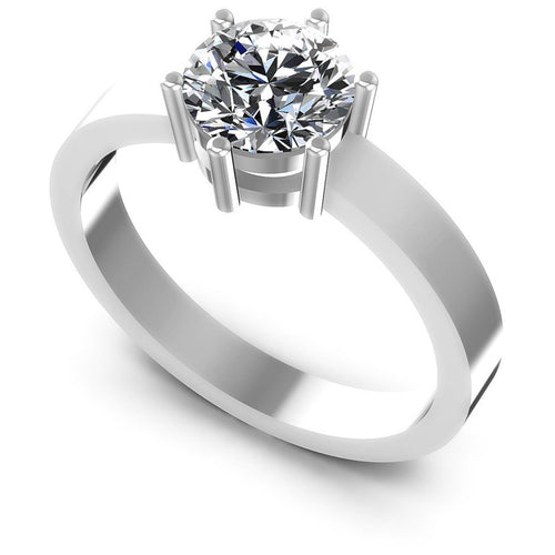 Round Diamonds 0.35CT Solitaire Ring in 14KT White Gold
