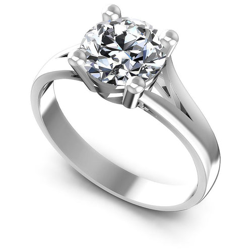 Round Diamonds 0.35CT Solitaire Ring in 14KT White Gold