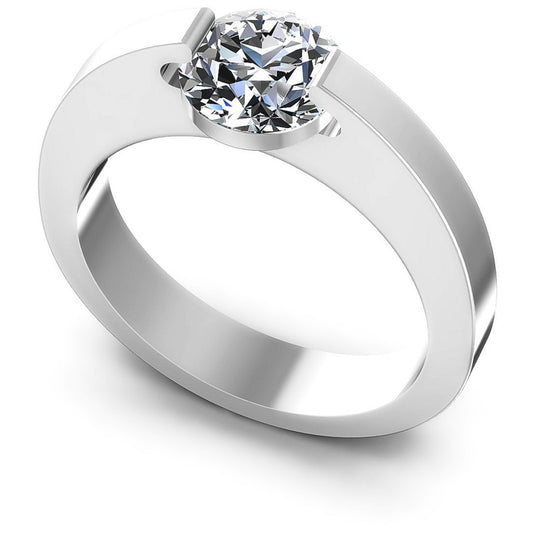 Round Diamonds 0.35CT Solitaire Ring in 14KT White Gold