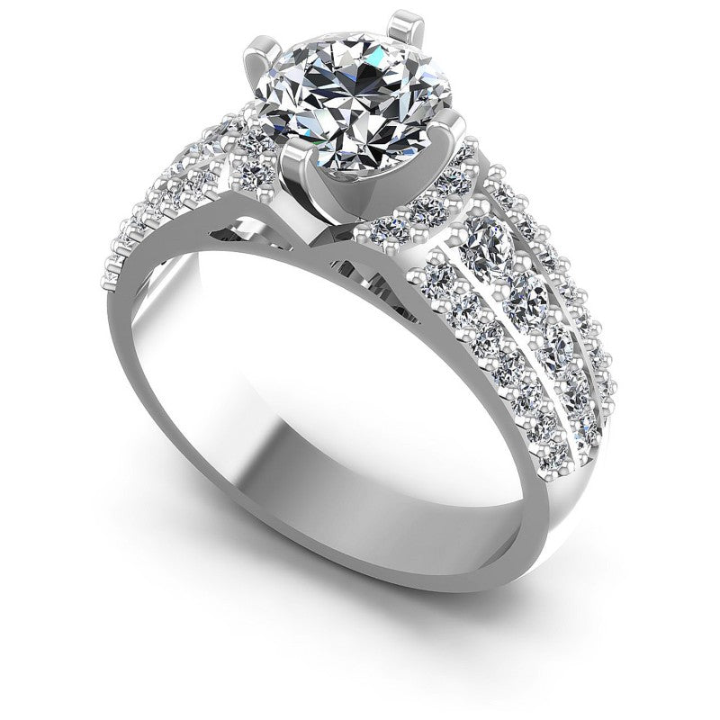 Round Diamonds 1.20CT Engagement Ring in 14KT White Gold