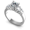Baguette and Round Diamonds 1.05CT Engagement Ring in 14KT White Gold