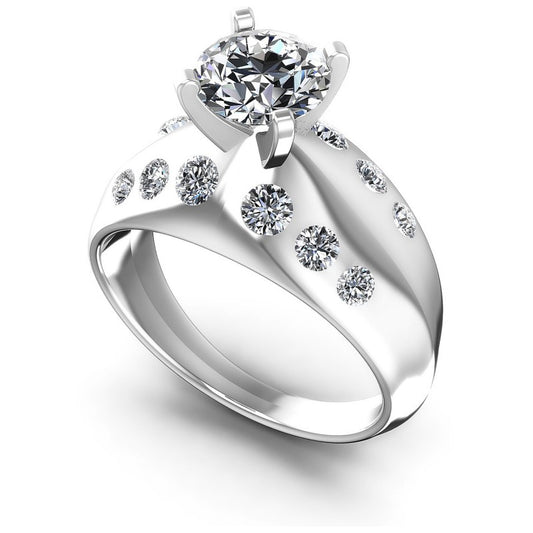 Round Diamonds 0.95CT Engagement Ring in 14KT White Gold