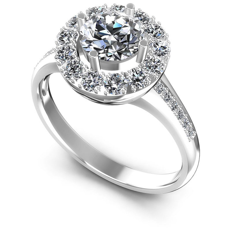 Round Diamonds 1.00CT Halo Ring in 14KT White Gold