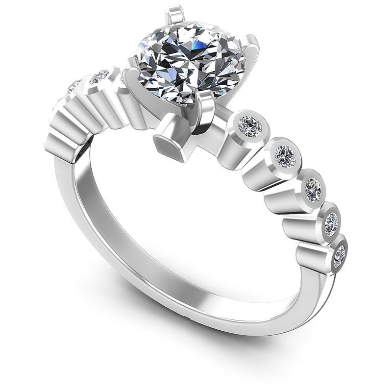 Round Diamonds 0.50CT Engagement Ring in 14KT White Gold