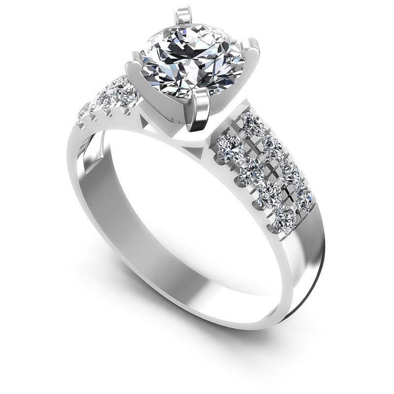 Round Diamonds 0.75CT Engagement Ring in 14KT White Gold