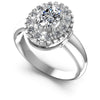 Round and Oval Diamonds 0.65CT Halo Ring in 14KT White Gold