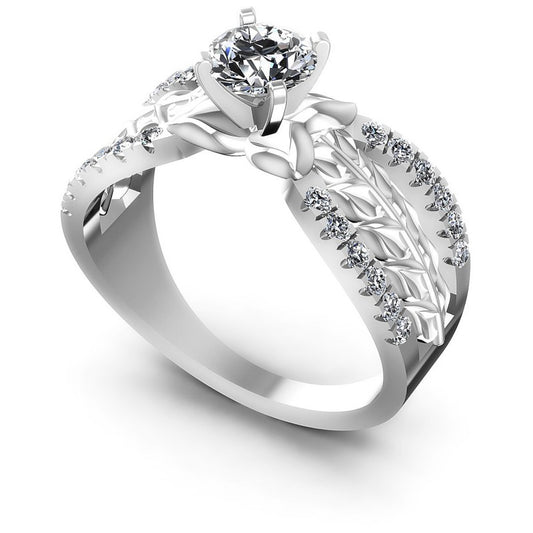 Round Diamonds 0.65CT Engagement Ring in 14KT White Gold
