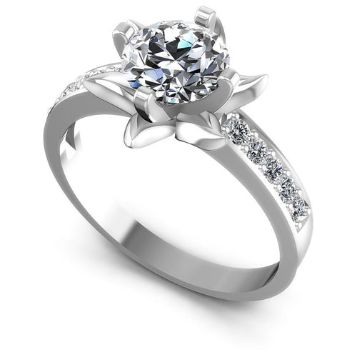 Round Diamonds 0.60CT Engagement Ring in 14KT White Gold
