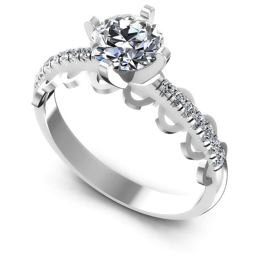 Round Diamonds 0.60CT Engagement Ring in 14KT White Gold