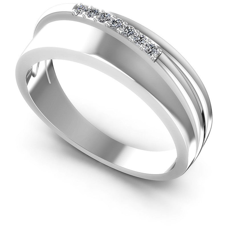Round Diamonds 0.10CT Diamonds Wedding Band in 14KT White Gold