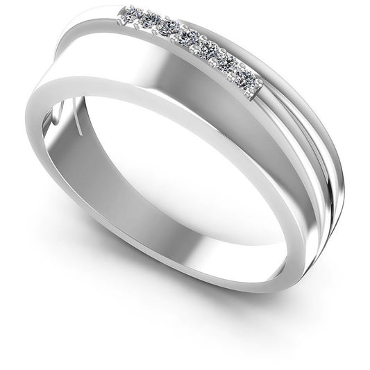 Round Diamonds 0.10CT Diamonds Wedding Band in 14KT White Gold
