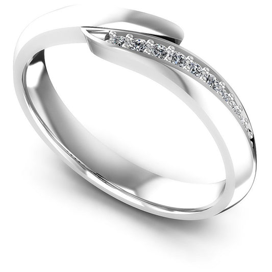 Round Diamonds 0.25CT Diamonds Wedding Band in 14KT White Gold