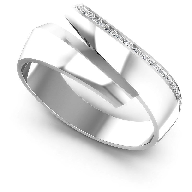 Round Diamonds 0.15CT Diamonds Wedding Band in 14KT White Gold