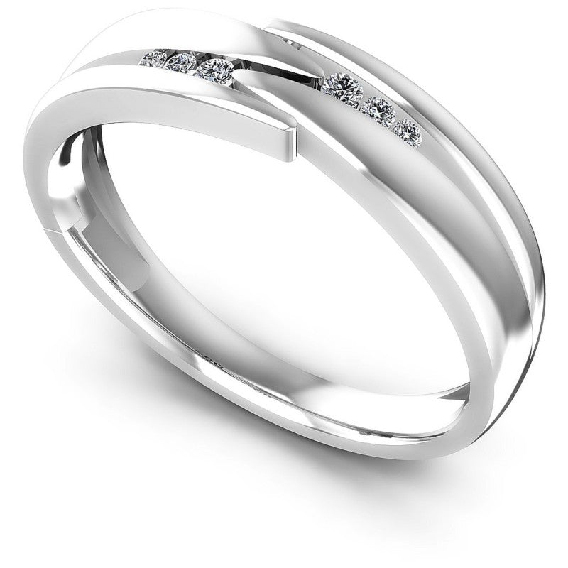 Round Diamonds 0.15CT Diamonds Wedding Band in 14KT White Gold