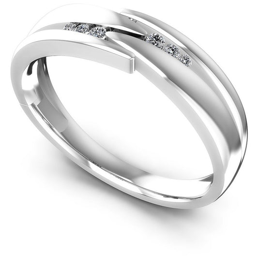 Round Diamonds 0.15CT Diamonds Wedding Band in 14KT White Gold