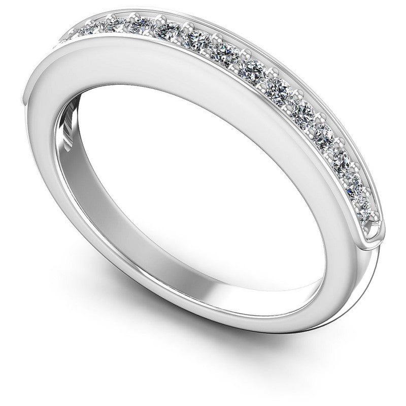 Round Diamonds 0.35CT Diamonds Wedding Band in 14KT White Gold