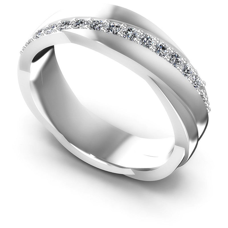 Round Diamonds 0.30CT Diamonds Wedding Band in 14KT White Gold