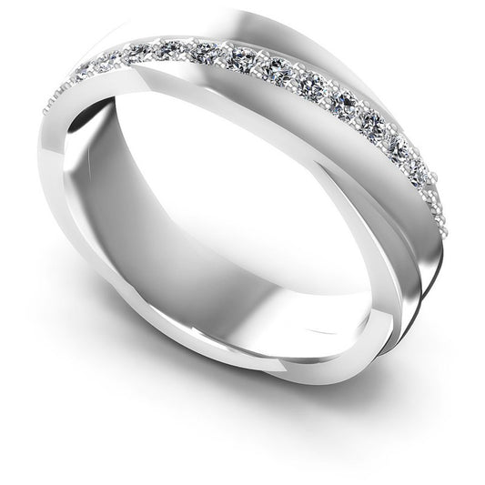 Round Diamonds 0.30CT Diamonds Wedding Band in 14KT White Gold