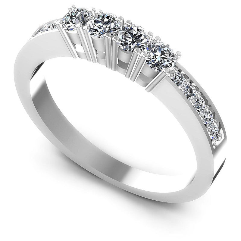 Round Diamonds 0.60CT Diamonds Wedding Band in 14KT White Gold