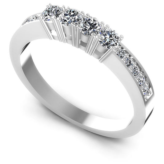 Round Diamonds 0.60CT Diamonds Wedding Band in 14KT White Gold
