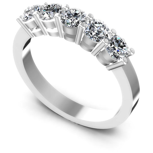Round Diamonds 0.95CT Diamonds Wedding Band in 14KT White Gold