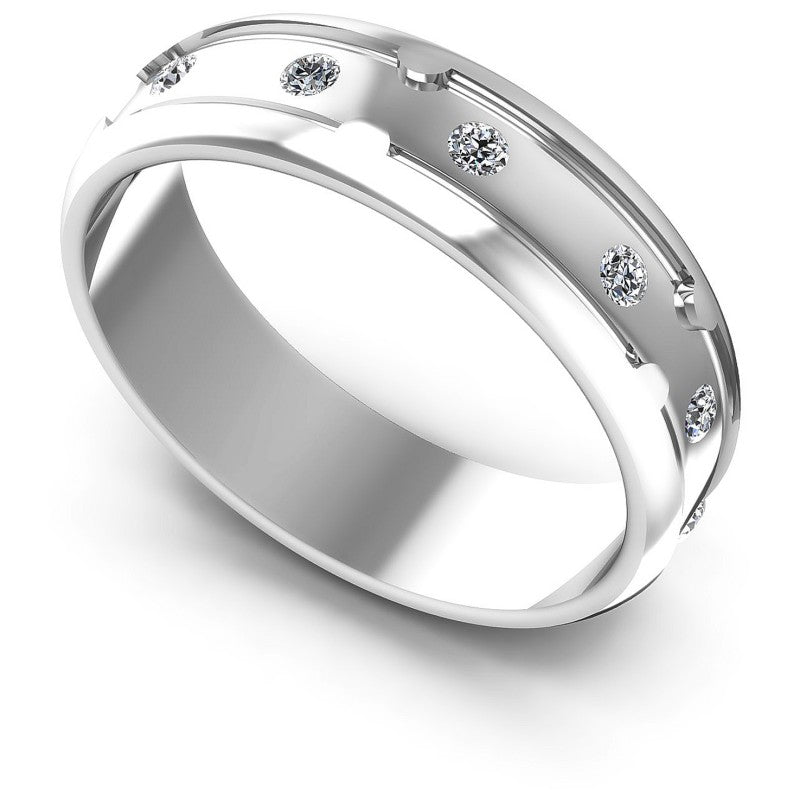 Round Diamonds 0.40CT Diamonds Wedding Band in 14KT White Gold