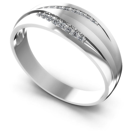 Round Diamonds 0.20CT Diamonds Wedding Band in 14KT White Gold