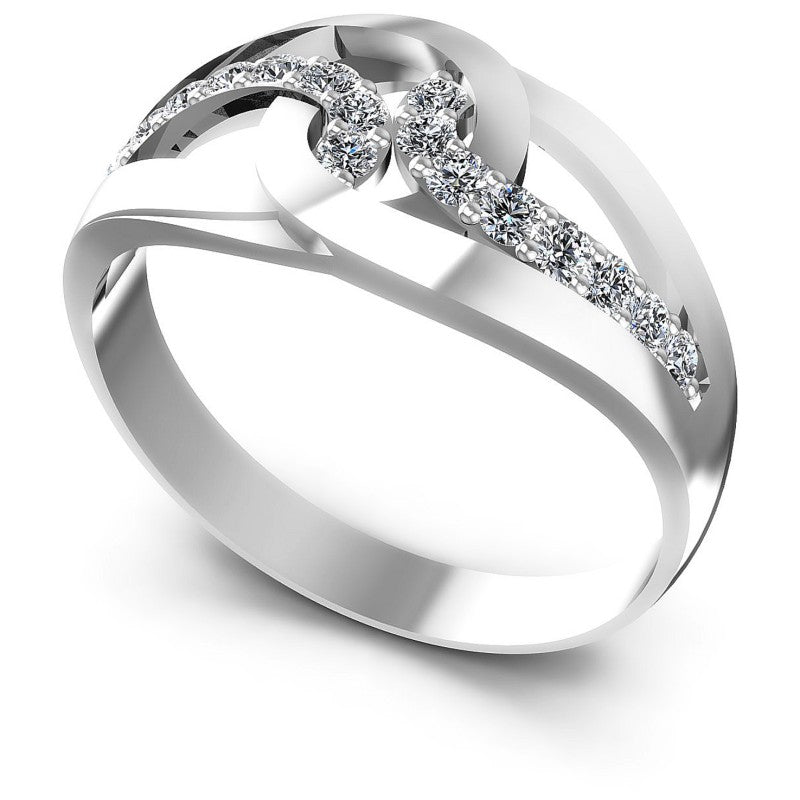 Round Diamonds 0.35CT Diamonds Wedding Band in 14KT White Gold