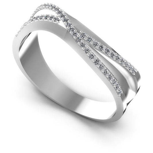 Round Diamonds 0.30CT Diamonds Wedding Band in 14KT White Gold