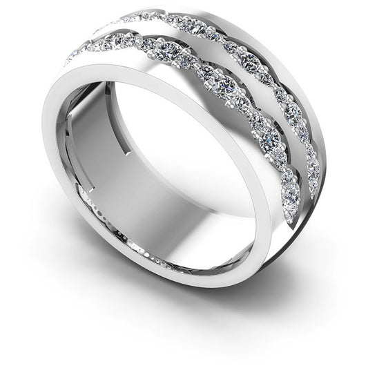 Round Diamonds 0.90CT Diamonds Wedding Band in 14KT White Gold