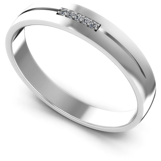 Round Diamonds 0.05CT Diamonds Wedding Band in 14KT White Gold