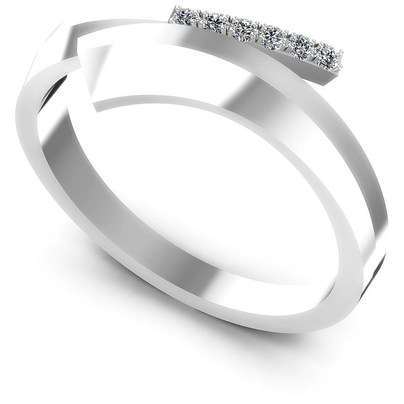 Round Diamonds 0.10CT Diamonds Wedding Band in 14KT White Gold