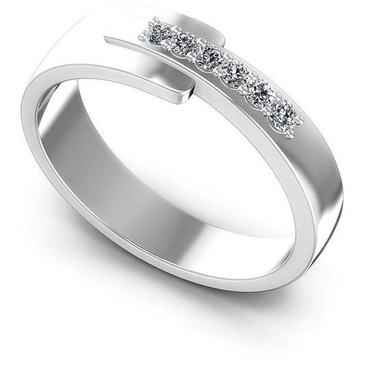 Round Diamonds 0.30CT Diamonds Wedding Band in 14KT White Gold