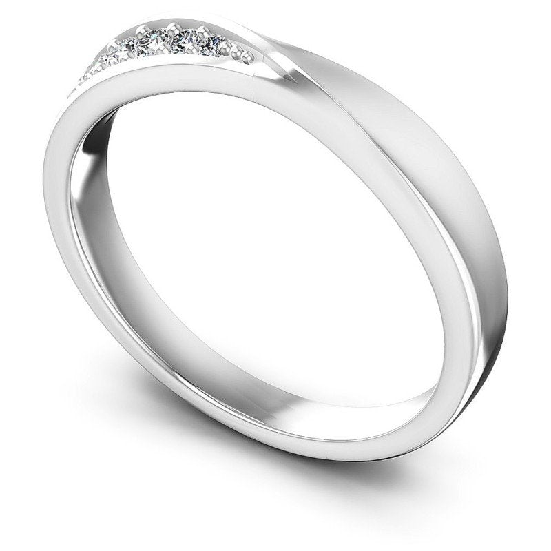 Round Diamonds 0.20CT Diamonds Wedding Band in 14KT White Gold