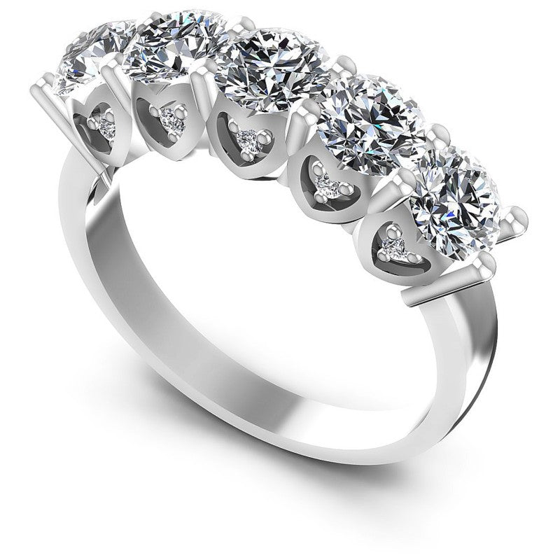 Round Diamonds 2.10CT Diamonds Wedding Band in 14KT White Gold