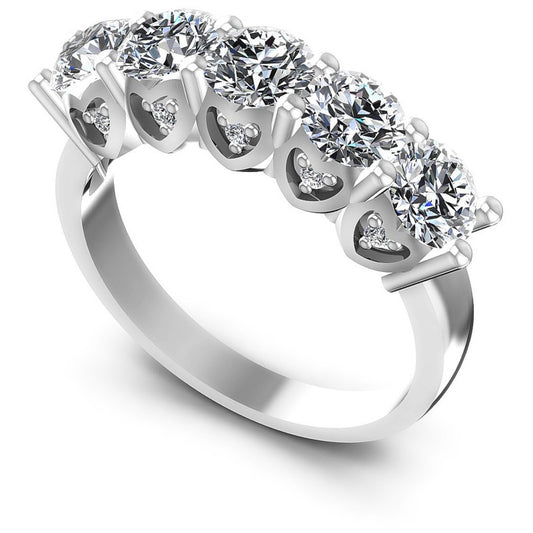 Round Diamonds 2.10CT Diamonds Wedding Band in 14KT White Gold