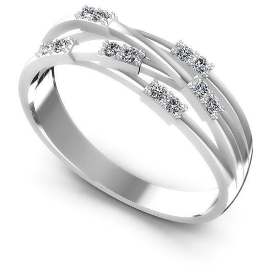 Round Diamonds 0.15CT Diamonds Wedding Band in 14KT White Gold