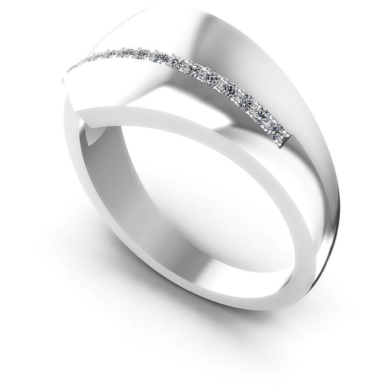 Round Diamonds 0.15CT Diamonds Wedding Band in 14KT White Gold