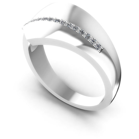 Round Diamonds 0.15CT Diamonds Wedding Band in 14KT White Gold