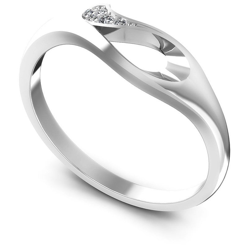 Round Diamonds 0.15CT Diamonds Wedding Band in 14KT White Gold