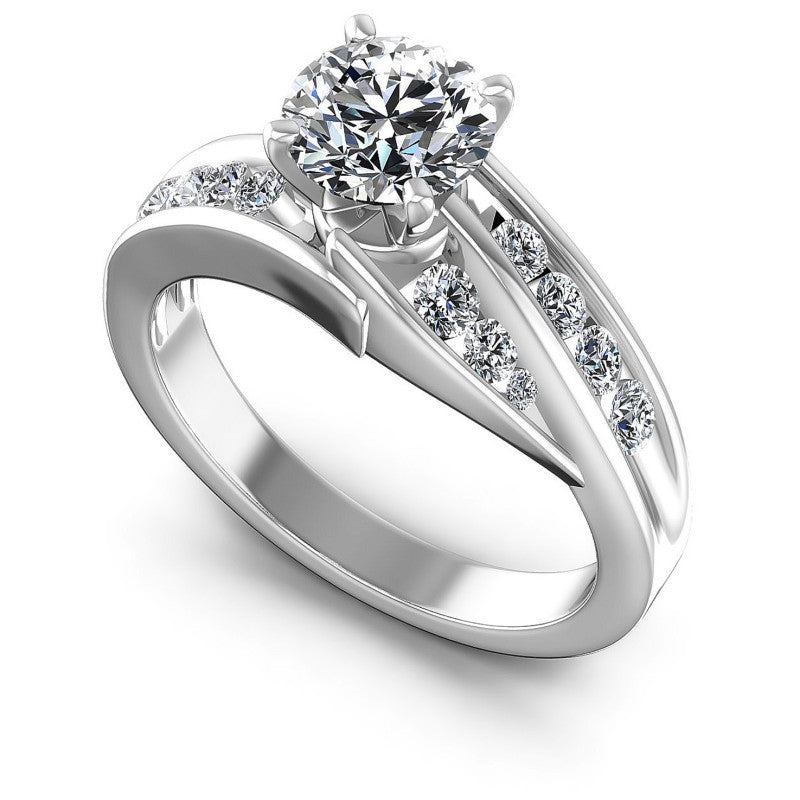 Round Diamonds 0.95CT Engagement Ring in 14KT White Gold