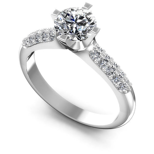 Round Diamonds 0.70CT Engagement Ring in 14KT White Gold
