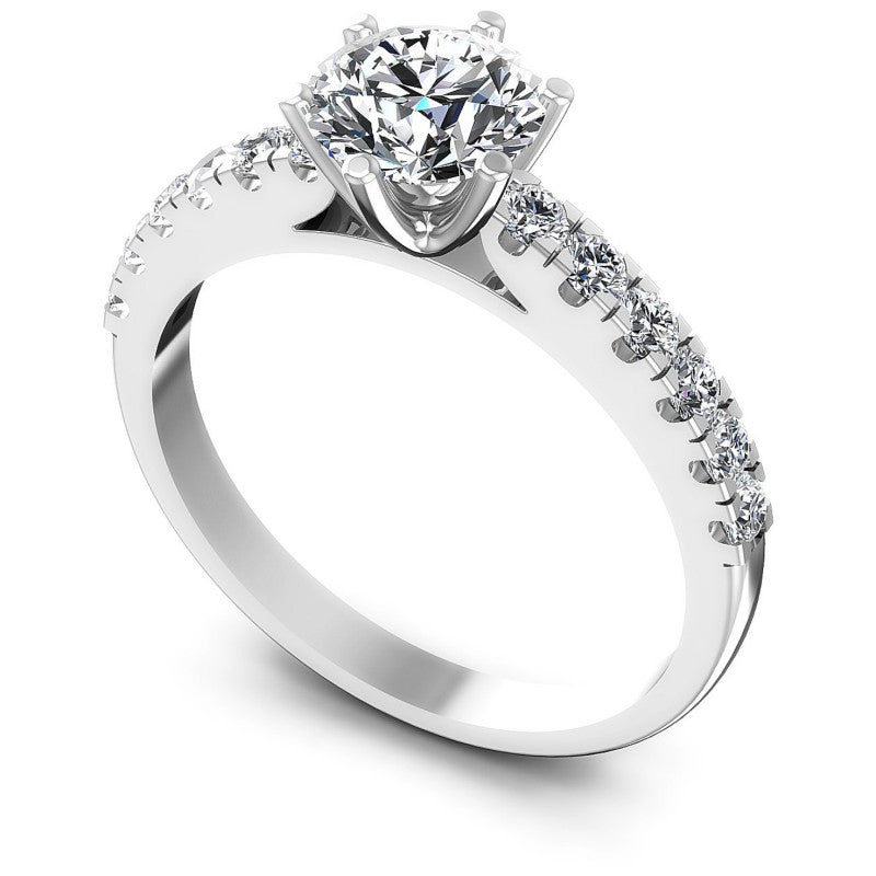 Round Diamonds 0.80CT Engagement Ring in 14KT White Gold