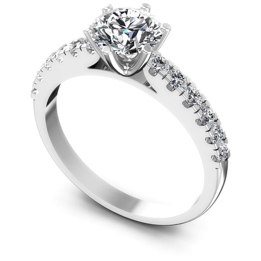 Round Diamonds 0.80CT Engagement Ring in 14KT White Gold