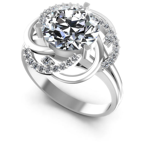 Round Diamonds 0.60CT Engagement Ring in 14KT White Gold