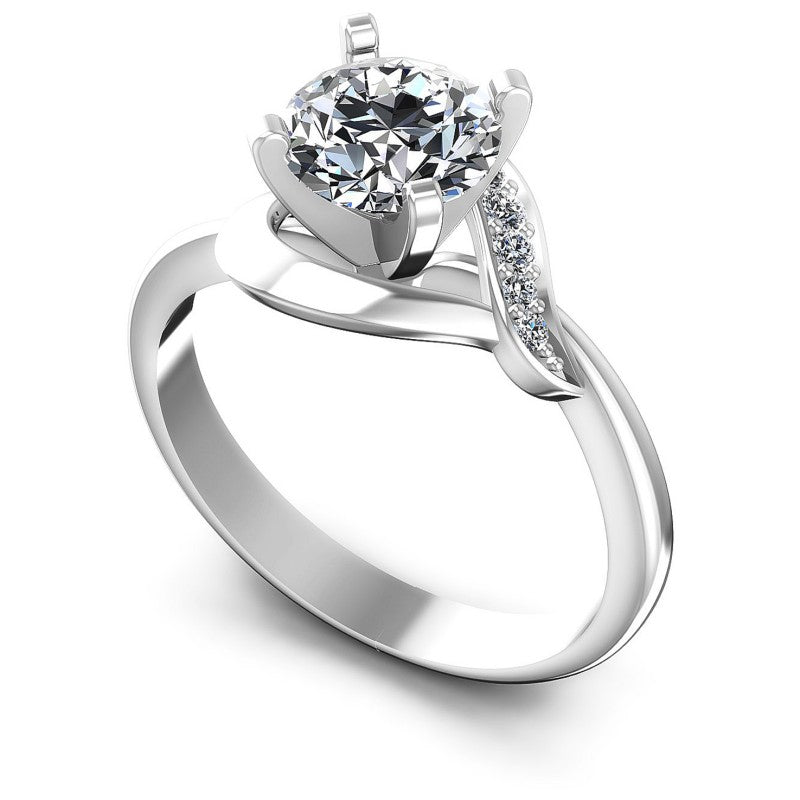 Round Diamonds 0.50CT Engagement Ring in 14KT White Gold