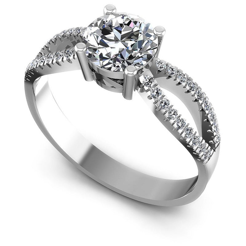 Round Diamonds 0.60CT Engagement Ring in 14KT White Gold