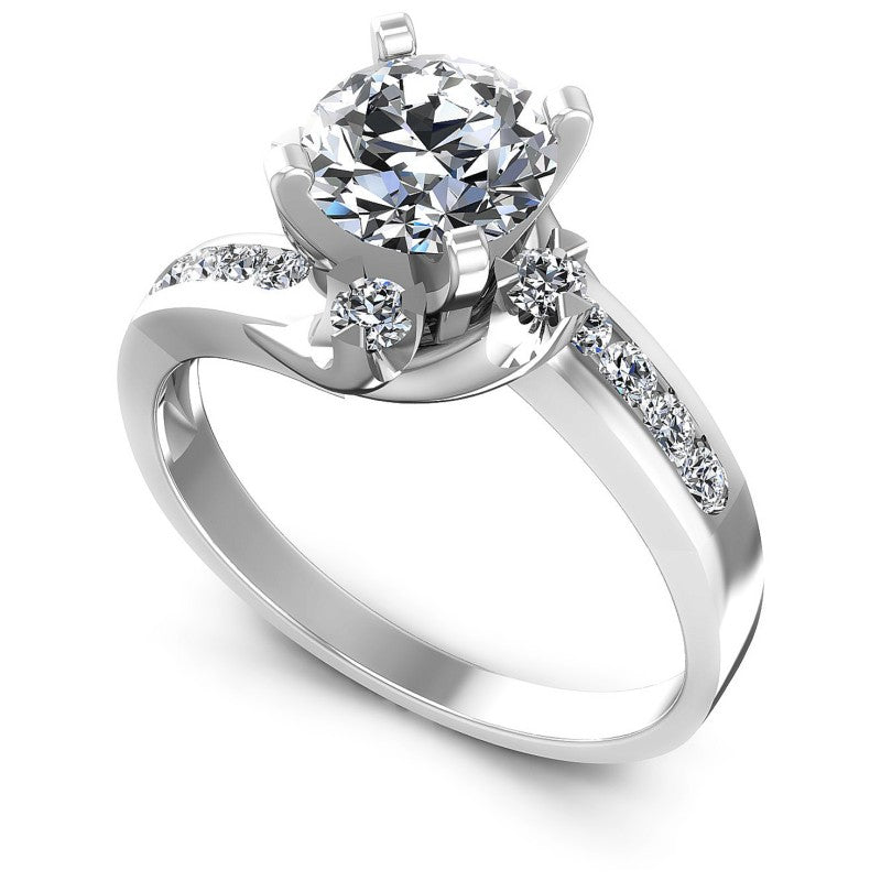 Round Diamonds 0.70CT Engagement Ring in 14KT White Gold