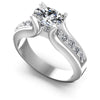 Round and Oval Diamonds 0.85CT Engagement Ring in 14KT White Gold